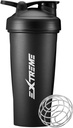 EXTREME Classic Shaker Bottle with Wire Whisk, Perfect for Protein Shakes and Pre Workout, Leak Proof Shaker Cups, BPA Free, Dishwasher SAFE, 24 Ounce, Black