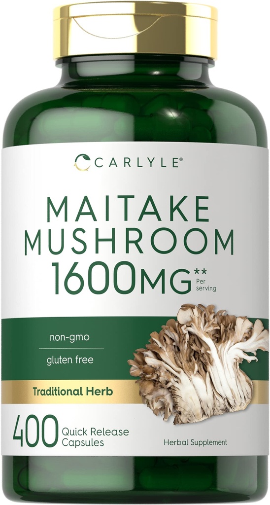 マリール舞茸カプセル | 1600mg | 400カウント | 非GMO&グルテンフリーエキス | きのこサプリメント