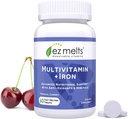 EZ Melts Dissolvable Multivitamin with Iron for Women and Men, Sugar-Free, 1-Month Supply - 1 Pack