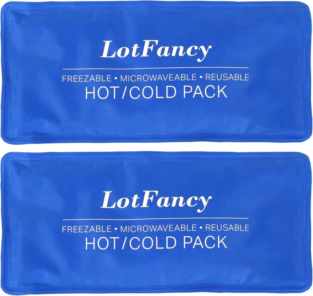 傷害のための LotFancy のアイス パック、2 のパック FSA HSA の適性、治療のための再使用可能な熱い冷たいパック、最初の援助のための冷却するか、または熱するパッド、背部肩の首の頭部のフィートの痛みの救助、11 x 5 インチ