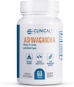 Clinical Effects Ashwagandha with Black Pepper for Stamina and Calm - 60 Ashwagandha Capsules - Made in The USA