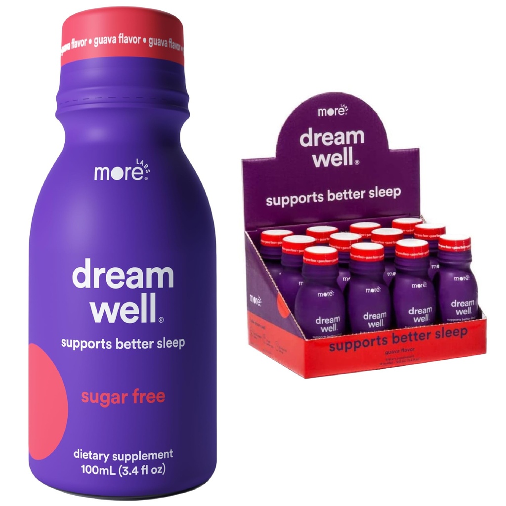 より多くのLabs Dream Well、5MGメラトニンホリスティックスリープドリンクソリューション、5HTP、レモンバーム、ジュベ種子、グリシン(12個入)