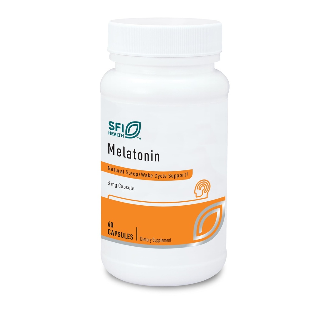 Klaire Labs SFI Health Melatonin 3ミリグラム - 男性と女性のための睡眠サポート(60ベジタリアンカプセル)
