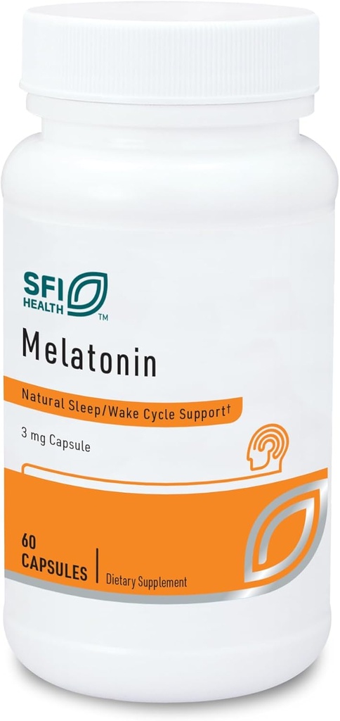 Klaire Labs SFI Health Melatonin 3ミリグラム - 男性と女性のための睡眠サポート(60ベジタリアンカプセル)