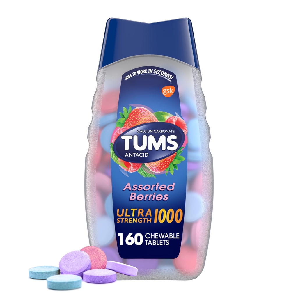 TUMS の心焼けの救助および酸の消化の救助のための超強さのChewable Antacidのタブレット、分類された果実- 160 の計算