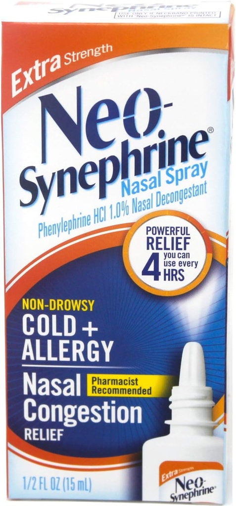 Neo-Synephrineの鼻のスプレー、余分強さの方式、それぞれ0.50は(3の弁のパック)を現れます