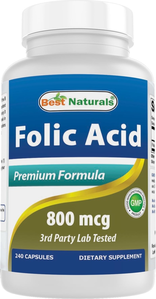 Best Naturals Folic Acid 800 mcg 240 Capsules
