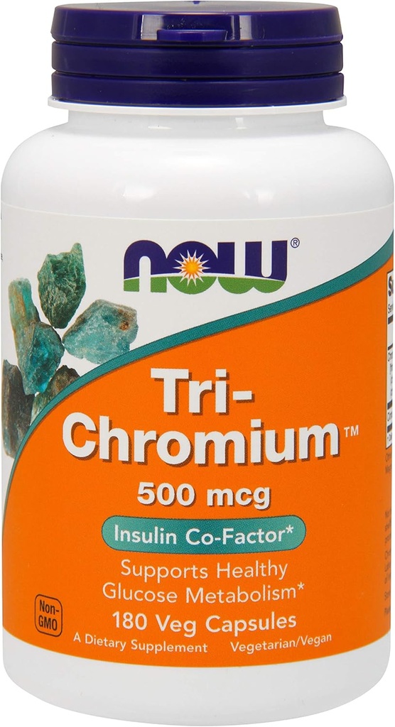 NOW Foods - Tri-Chromium 500 mcg. - 180 Vegetarian Capsules