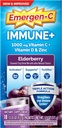 Emergen-C Immune+トリプルアクション免疫サポートパウダー、BetaVia(R)、1000mgビタミンC、Bビタミン、ビタミンD、抗酸化剤、エルダーベリー、学校に戻ってエッセンシャル - 18カウント