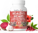 Healthy Heart - Promotes Healthy Cholesterol Circulation & Blood Pressure - Plaque - Cortisol - Arteries - LDL - HDL - CoQ10 - Hawthorne - Beet Root - Garlic - Olive Leaf - Hibiscus - 60 Count