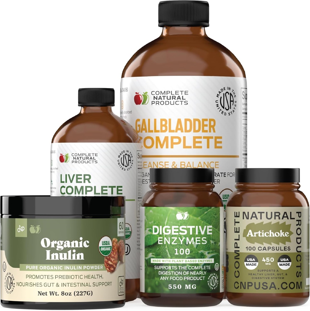 Complete Natural Products Digestion and Gut Health Bundle - Full Detox and Digestive Balance Cleanse
