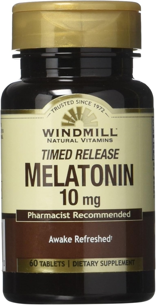 風車Melatoninタブ、10mg、T/R Wmill 60