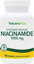 Natures Plus Niacinamide 1000mg - 90 Sustained Releaseタブレット、2のパック - 免疫と皮膚の健康、エネルギー生産と脳機能をサポート - ベジタリアン、グルテンフリー - 180 Totalサービング