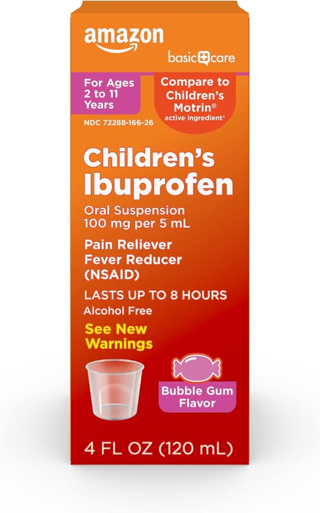 基本的な心配の子供のIbuprofenの口頭懸濁液、100mg、 Bubblegumの4つのflのoz (1のパッケージ)
