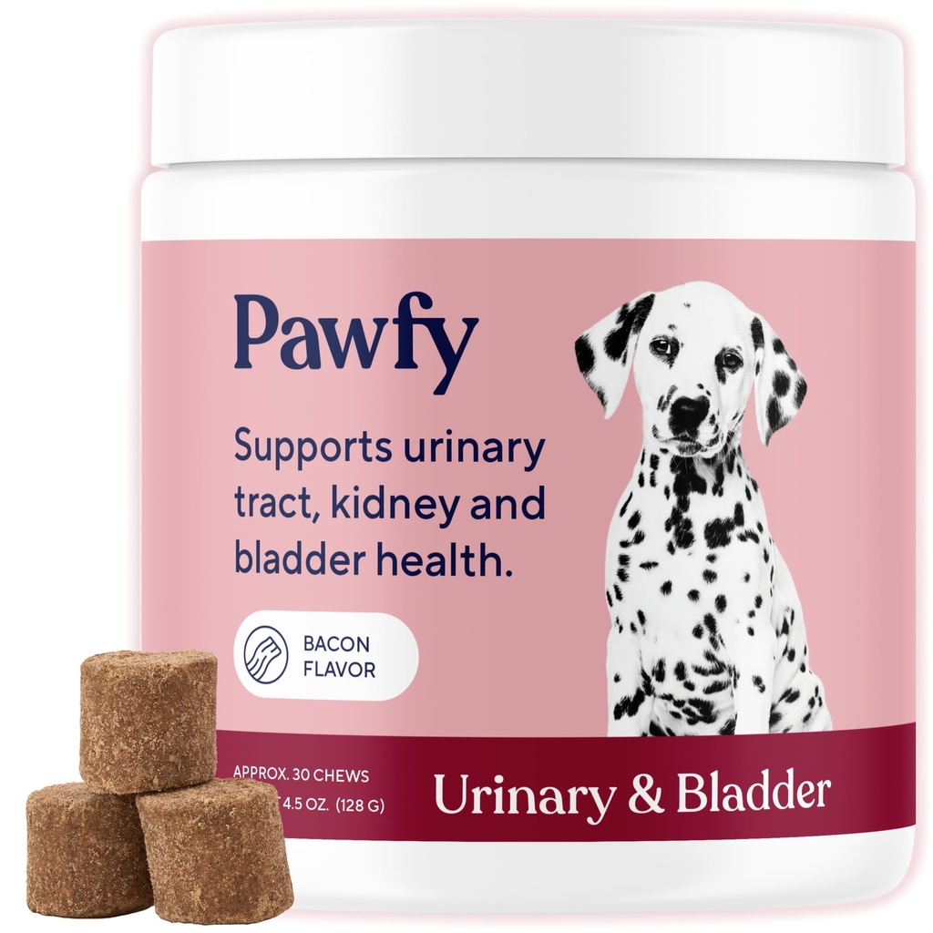 Pawfy 犬 UTI サプリメント | 泌尿器トラクト & 膀胱の健康のためのクランベリー & D マンノーズ | シニア ドッグに最適 | 尿路感染症制御 | 犬のビタミンとサプリメント - 30 咀嚼