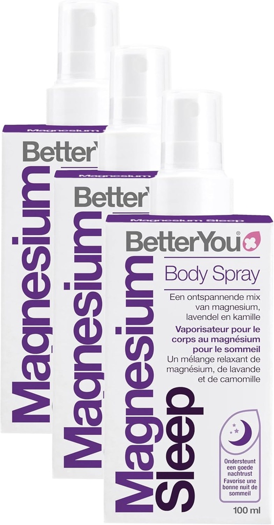 BetterYou のマグネシウムの筋肉ボディ スプレー- Topical のマグネシウムおよび精油のスプレー- Lavender および Chamomile -よりよい睡眠を促進して下さい- 3.38 oz (パッキング 3)
