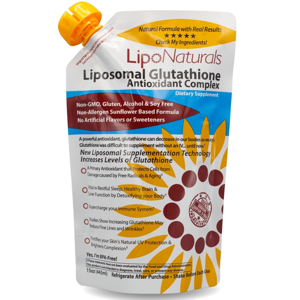 Lipo Naturals Liposomalグルタチオンコンプレックス液体(30用量) - ナチュラルフォーミュラ免疫+肝臓の健康+ビタミンCとアンチエイジングサポート - ビーガン、中国フリー(15oz / 443ml)