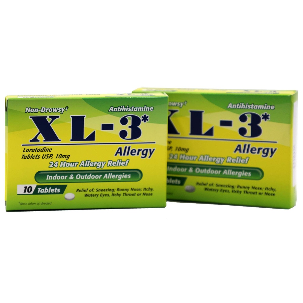 XL-3アレルギー、24時間アレルギー救済、各10錠付き2パック