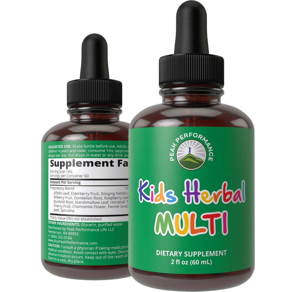 ハーブから子供ビタミン。 液体の子供の草のMultivitamin。 苦い味はありません。 砂糖は、トドル、子供、ティーンズのために14-in-1ビーガンサプリメントドロップを無料。 水で混合し、彼らはさらに味付けしません
