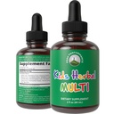 ハーブから子供ビタミン。 液体の子供の草のMultivitamin。 苦い味はありません。 砂糖は、トドル、子供、ティーンズのために14-in-1ビーガンサプリメントドロップを無料。 水で混合し、彼らはさらに味付けしません