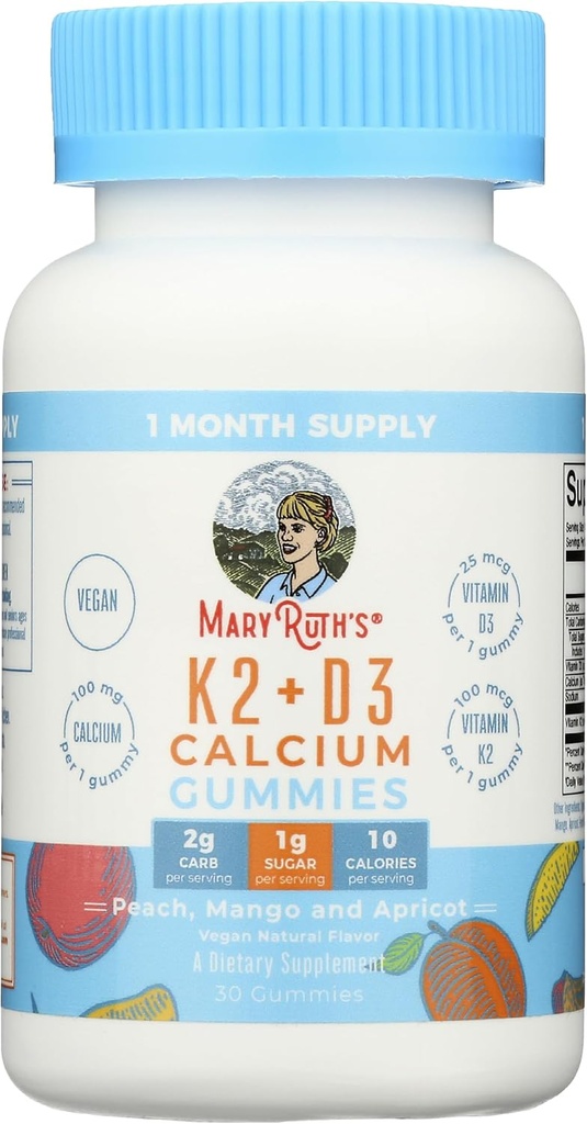 Mary Ruth'S Vitamin K2 & D3 + Calcium Gummies, 30 Ct