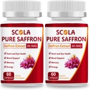 SCOLA Saffron Supplements, Pure 88.5mg Saffron Extract for Women & Men, Boost Energy, Joint Supplements, Vegan, Non-GMO, 120 Capsules