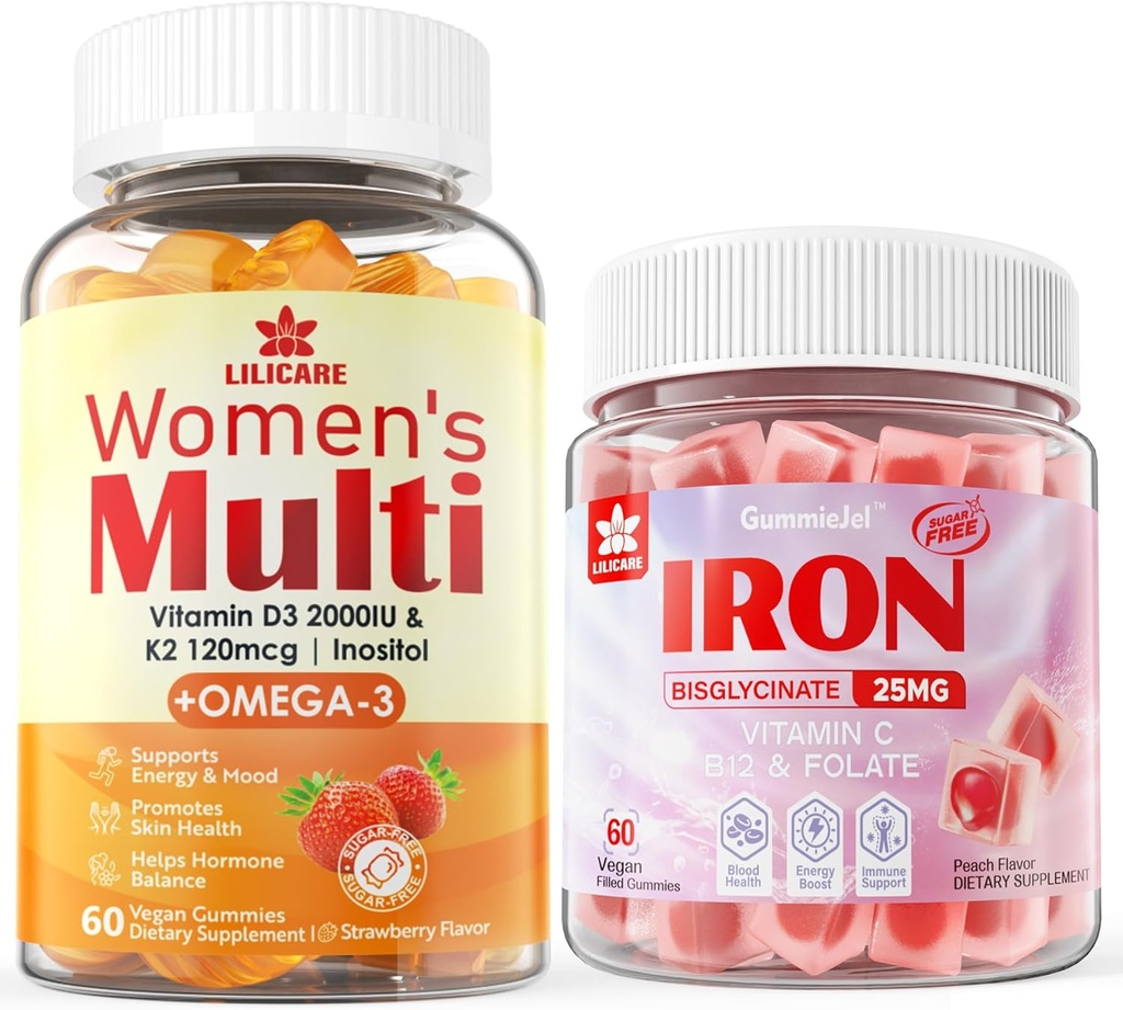 Vegan Iron Gummies + Womens Multivitamin Gummies