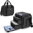 BAFASO 4つの内部取り外し可能な袋が付いている大きい丸薬のびんのオルガナイザー、薬袋は肩の革紐(BAGだけ)、黒いと来ます