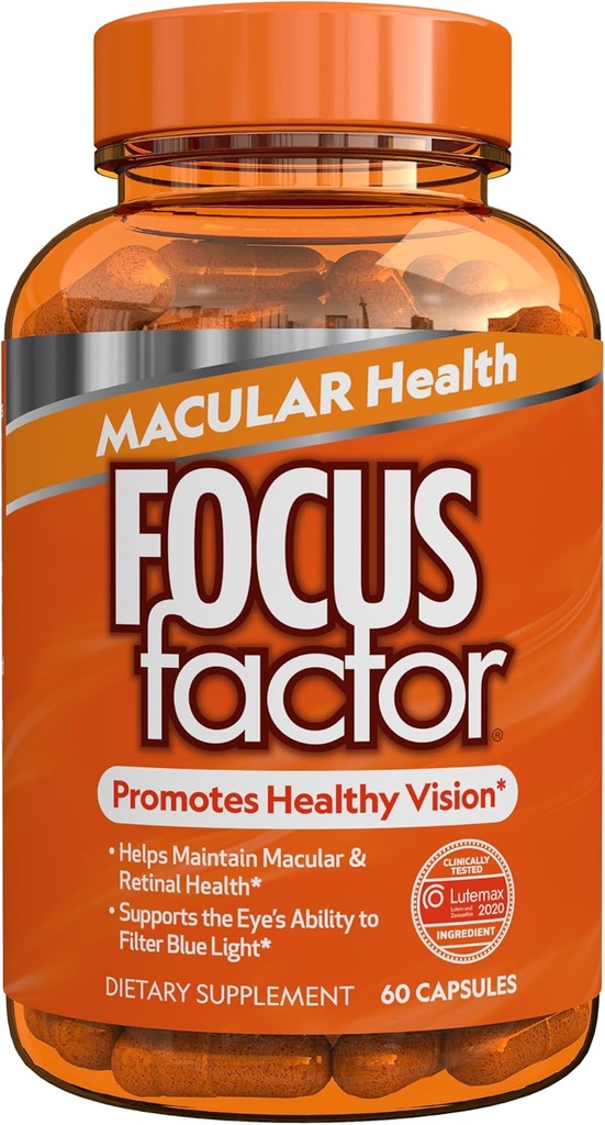 焦点の要因のMacular健康の方式(60の計算) - Macularサポートのための目のビタミン - Folate、ビタミンB12、ビタミンC、ビタミンE、Lutemax 2020®のルテインおよびゼアキサンチンの補足-目の健康サポート