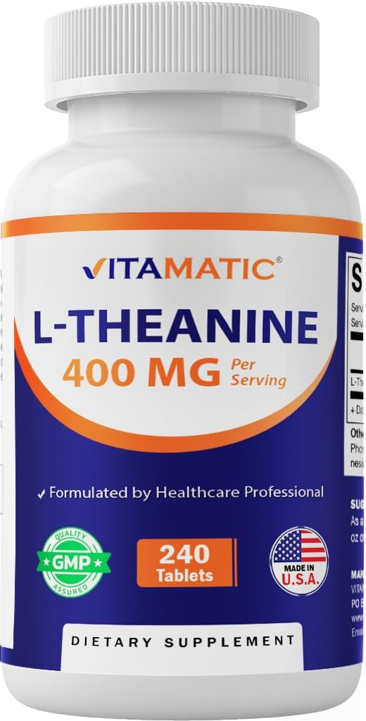 サービングごとのVitamatic L-Theanineの補足400mg - 240のタブレット-非GMOのグルテンフリー