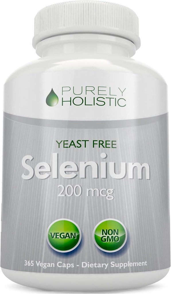 Selenium 200mcg - 365ビーガンカプセルは、錠剤ではない - 改善吸収のための純粋な&イースト無料L-セロノメチオニン - 甲状腺、心臓、免疫システムサポート - 抗酸化トレースミネラル - 米国製