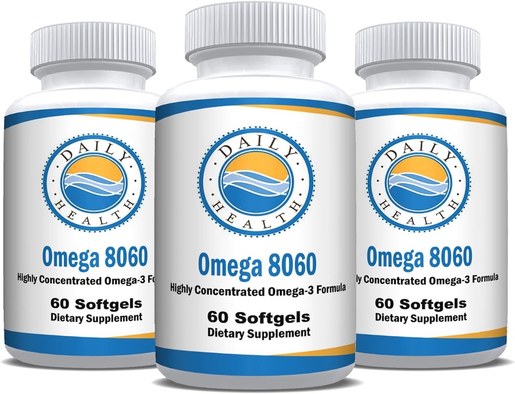 Omega 8060 2400mg Omega 3の魚油の接合箇所の健康の補足60のsoftgel - 3か月の供給3pk