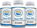 Omega 8060 2400mg Omega 3の魚油の接合箇所の健康の補足60のsoftgel - 3か月の供給3pk