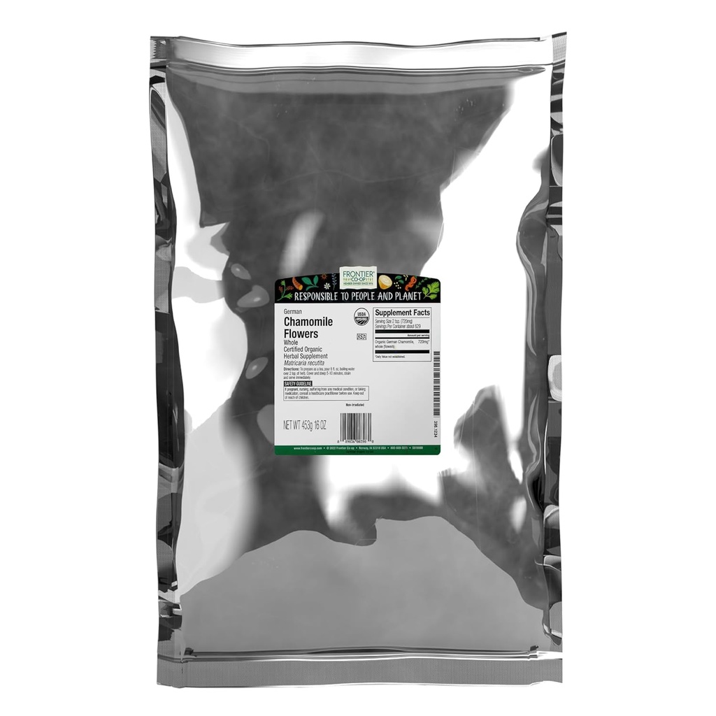 フロンティアコプ オーガニック 全シャンクミール 花、コザール、バルクハーブ - 乾燥シャンクマイル 花茶、天然スキンケア レシピとその他 | 16 オンス (パック 1)