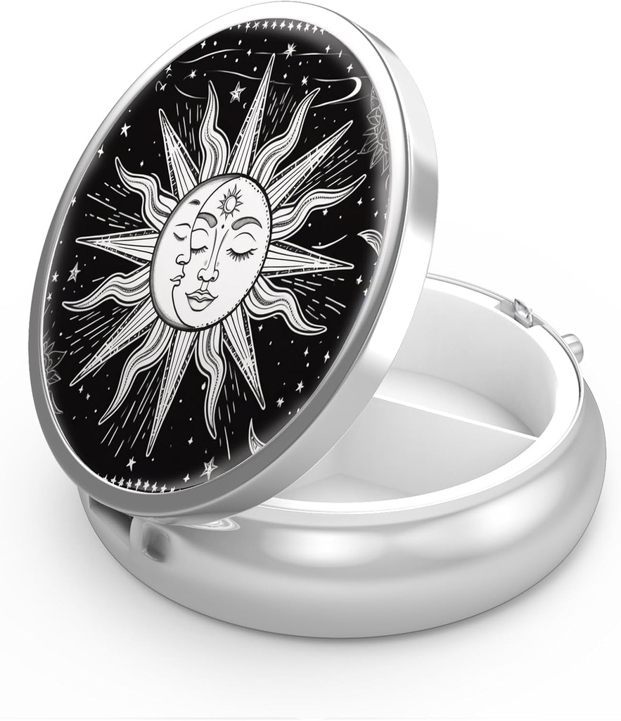 丸薬箱3のコンパートメントの小さい丸薬の箱、ポケットのために携帯用かPurseの丸薬のオルガナイザーの丸薬のホールダーはビタミン、薬、魚油および補足を(日および月)握ります