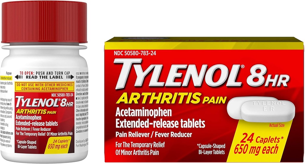 Tylenolの接合箇所の苦痛のためのアセトアミノフェンが付いている8時間の関節炎の苦痛タブレット、24のct