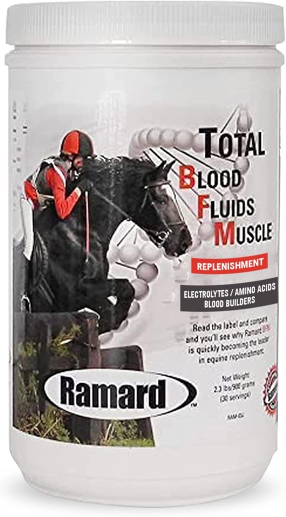 Ramard Muscle Builder & Blood Replenishment for Race Horses - Equine Electrolytes, Blood Builder, Muscle Up, Probiotics - High-Performance Powder Supplements - 2.3 lbs Jar (Size: 2.3 lbs)