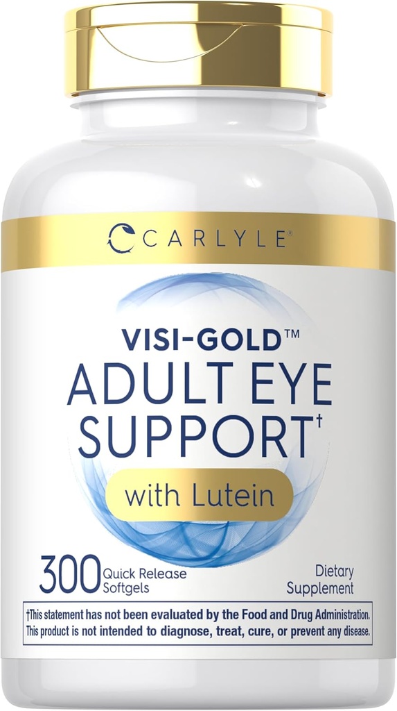 Carlyle Adult Eye Support | 300 Capsules | with Lutein and Zeaxanthin | Non-GMO and Gluten Free Supplement