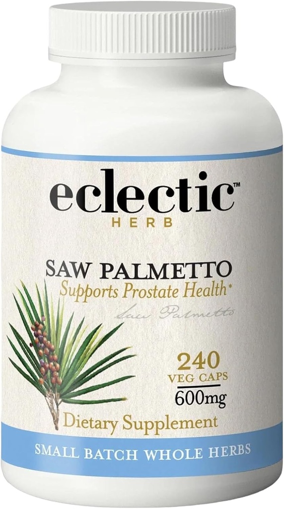 ECLECTIC INSTITUTE Fresh Freeze-Dried Saw Palmetto - 600 mg - 240 Vegetarian Capsules
