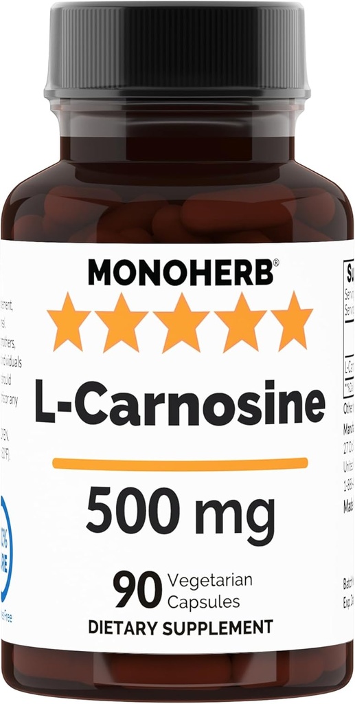 L-Carnosine 500 mg - 90 Veg Capsules - 90 Servings
