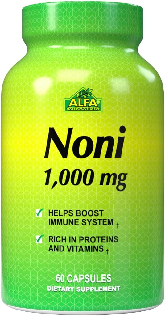 ALFA VITAMINSのNoni 1000のMg 60のカプセル-ボディの最適機能のためのトニック-酸化防止剤