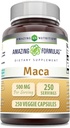 Amazing Formulas Maca 500 Mg | Vegetarian Capsules Supplement | Non-GMO | Gluten-Free | Made in USA (1 Pack | 250 Count)
