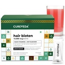 Cureveda Curvedaは、植物ベースのバイオチンを育てます 10000 男女兼用Mcgパウダーサプリメント, 利点 健康な頭皮と髪の成長, 砂糖なし, 自然なザクロ風味 150 g (パック 1) 成長-1