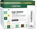 Cureveda Curvedaは、植物ベースのバイオチンを育てます 10000 男女兼用Mcgパウダーサプリメント, 利点 健康な頭皮と髪の成長, 砂糖なし, 自然なザクロ風味 150 g (パック 1) 成長-1