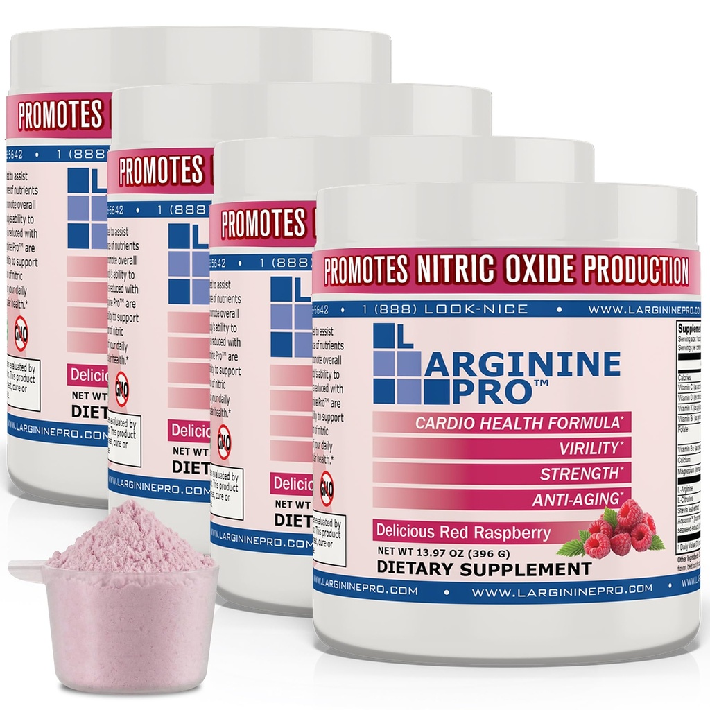 L-ARGININE PRO | 5,500mg L-Arginine Plus L-Citrulline 1,100mg ラズベリーパウダードリンクミックス 窒素酸化物産物産出量増加のためのサプリメント