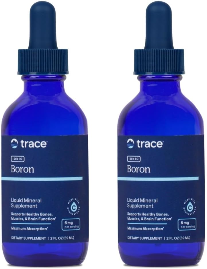 Trace Minerals Ionic Boron - 毎日の健康サポートのための液体イオンホウロンサプリメント - 骨, 筋肉 & コネクティブティッシュサポート - ヘルシーなマインドセット - ビーガン&グルテンフリー - 2 floz (96 サービング, 2 パック)