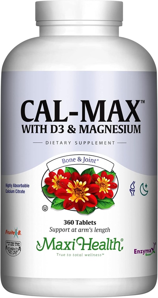 ビタミンD3(400 IU)とマグネシウム(750 mg)のカルシウム1000mg - 骨、歯、関節サポートのための栄養補助食品 - 男性と女性のための360錠