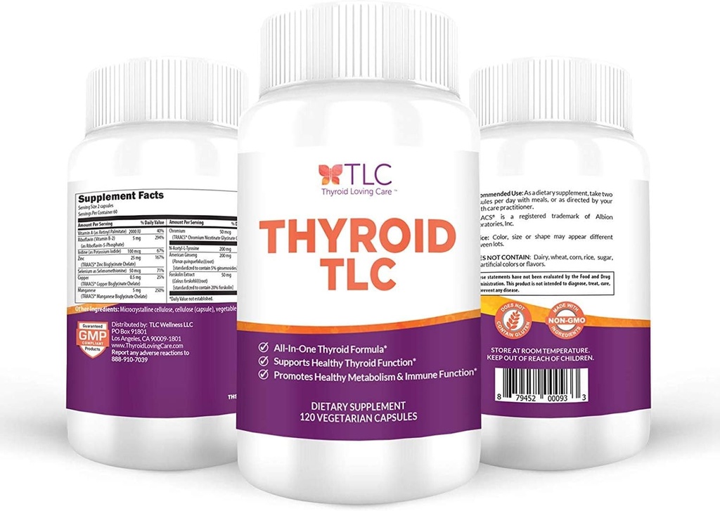 Thyroid TLC - Iodine、Selenium、Maganeseのオールインワン甲状腺サポート方式(120のベジタリアンカプセル)