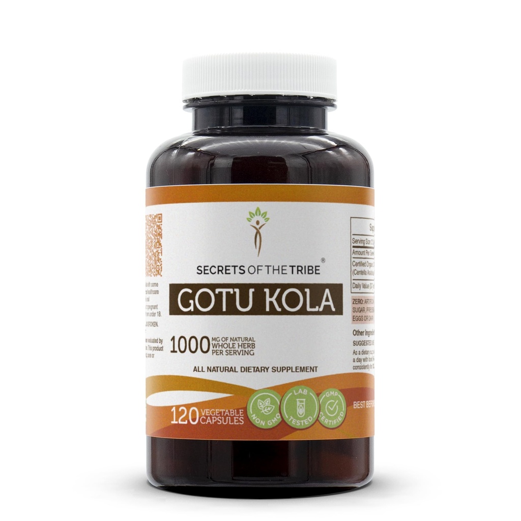 Tribe Gotu Kola 120カプセル、1000mg、Gotu Kola(Centella Asiatica)乾燥ハーブ(120カプセル)の秘密