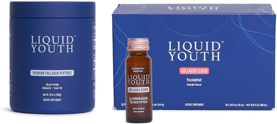 コラーゲンのペプチッド粉及び情熱のフルーツの女性の及び人のための液体のコラーゲンの打撃-タイプI及びIIIの優れた草供給されたホバイン及び海洋のコラーゲン-毛の成長、皮、釘、骨、接合箇所の健康(40のサービング)のため